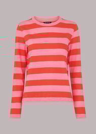 Crew Neck Stripe Pocket Top